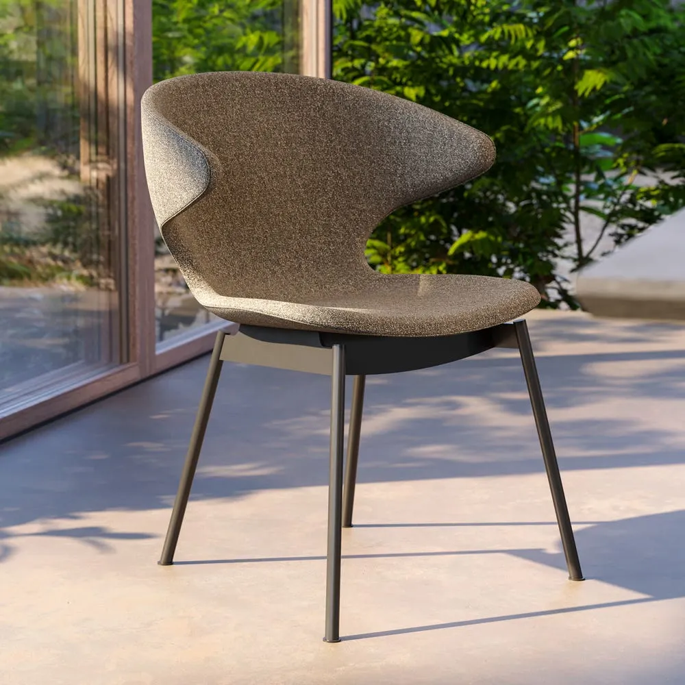 Case Ella Dining Chair in Boucle Pepper with Black Legs 4