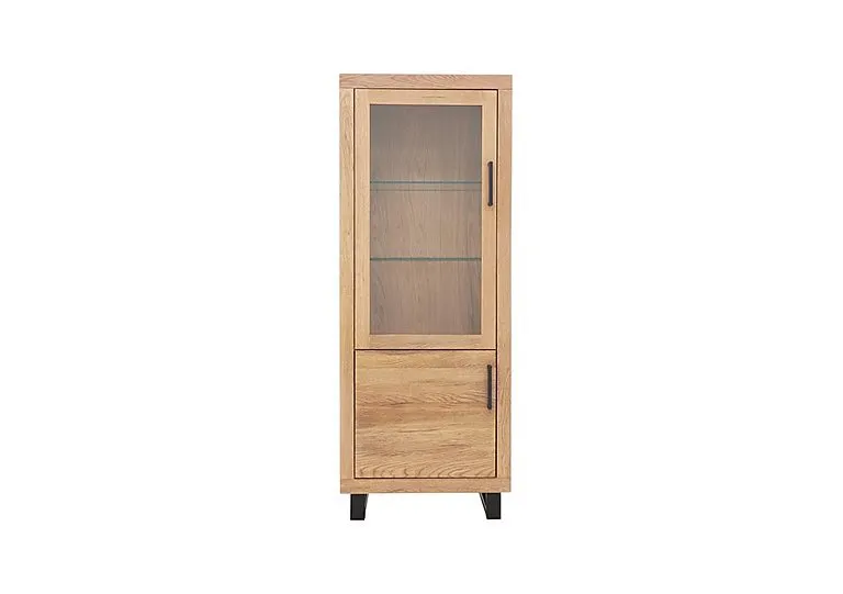 Terra Small Left Hand Facing Display Cabinet - Natura Bianca - Living Room Furniture - In Time for Christmas