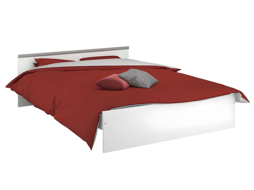 Vente-unique Bed With Storage 140 X 190 Cm - 2 Drawers & 1 Open Compartment in White 6