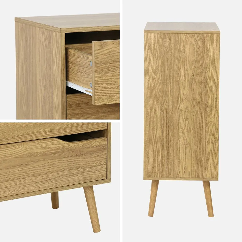 sweeek 4-drawer Chest With Walnut Wood Effect in Light Grey 3