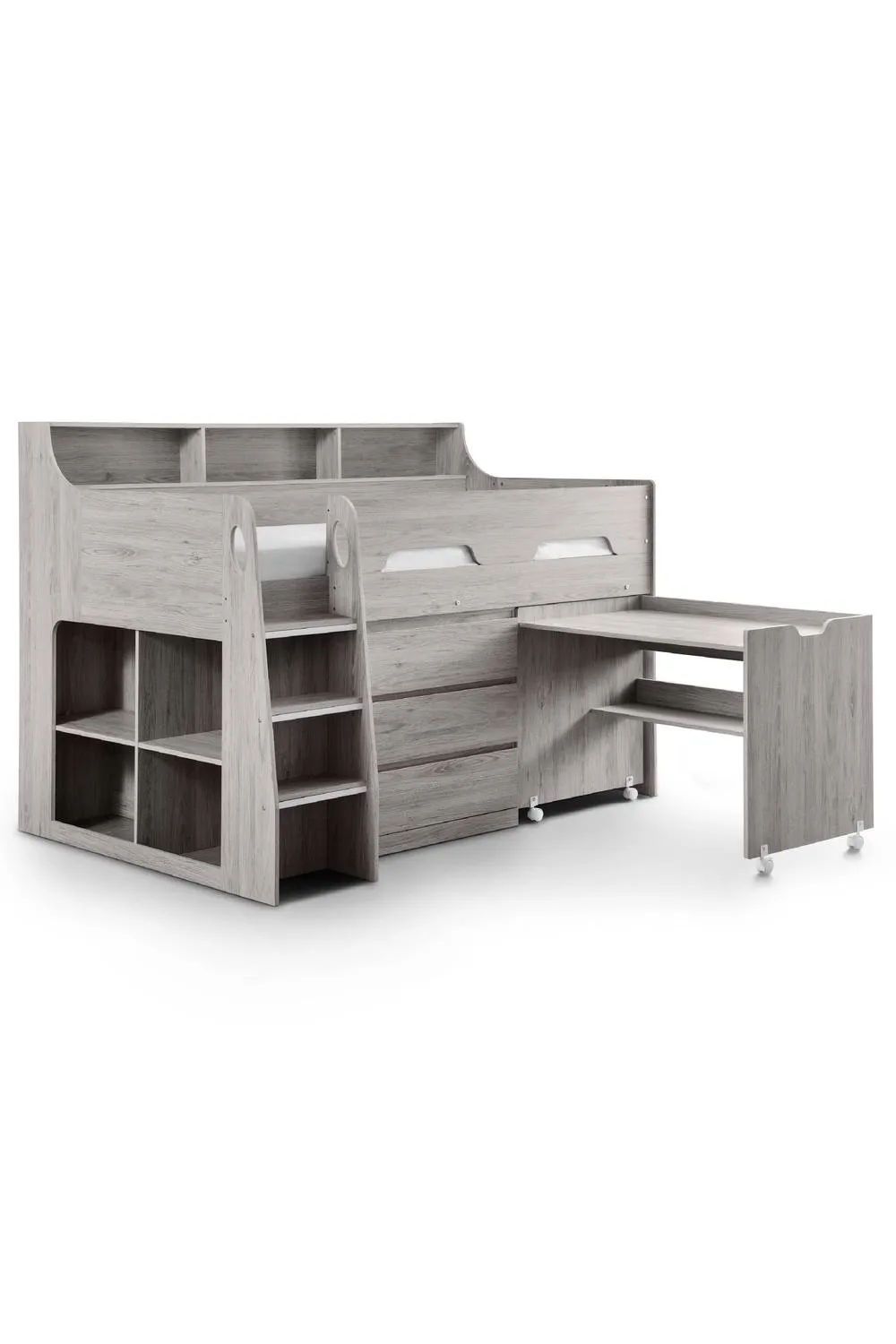 Julian Bowen Jupiter Midsleeper Cabin Bed with Desk in Grey 3