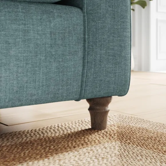 Flori Tonal Plush Chenille 3 Seater Sofa 4