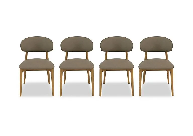 Riga Set of 4 Wooden Dining Chairs - Taupe