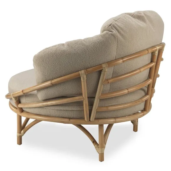 Desser Snug Cuddle Rattan Chair Rattan with Boucle Cushion 3
