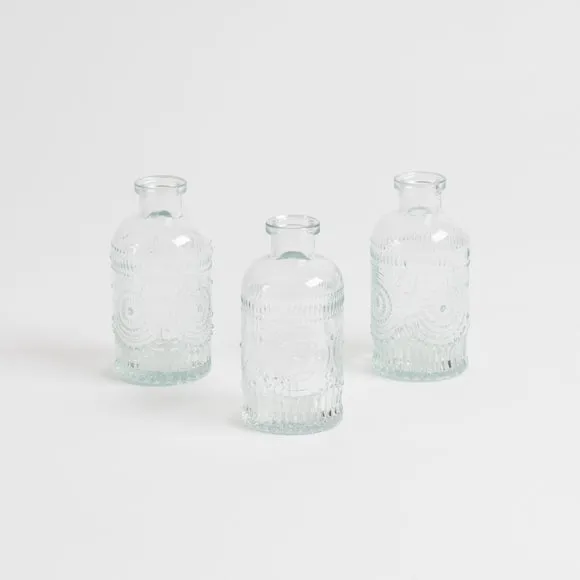 Set of 3 Embossed Bud Vases 2