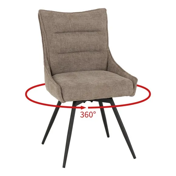 Lewis Set of 2 Swivel Dining Chairs, Fabric 3