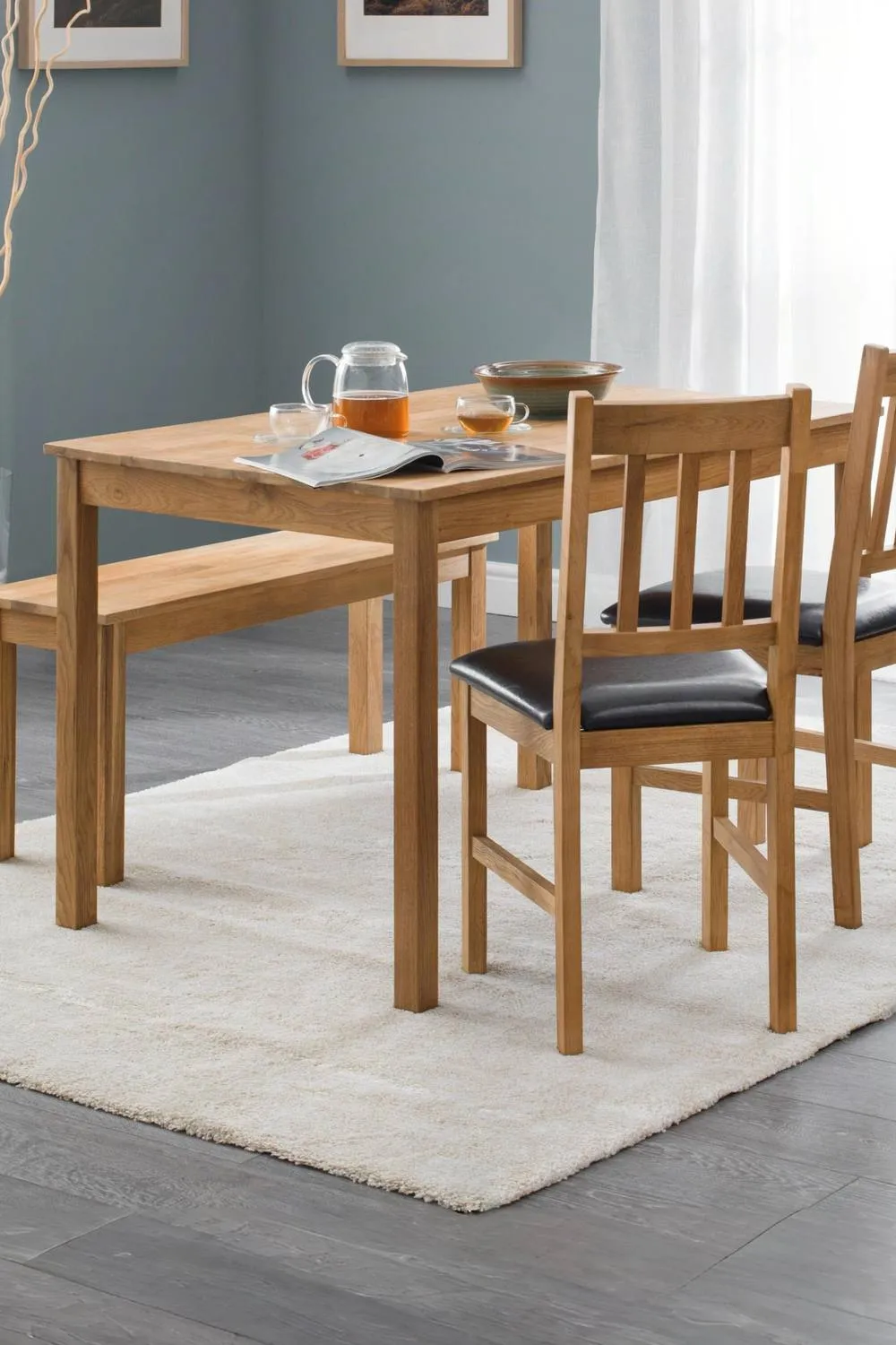 Julian Bowen Coxmoor Rectangular 4 Seater Dining Table in Light Oak