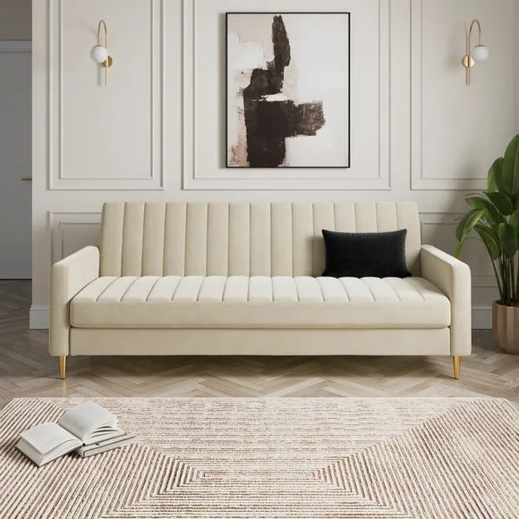 Kendall Quilted Velvet Clic Clac Storage Sofa Bed