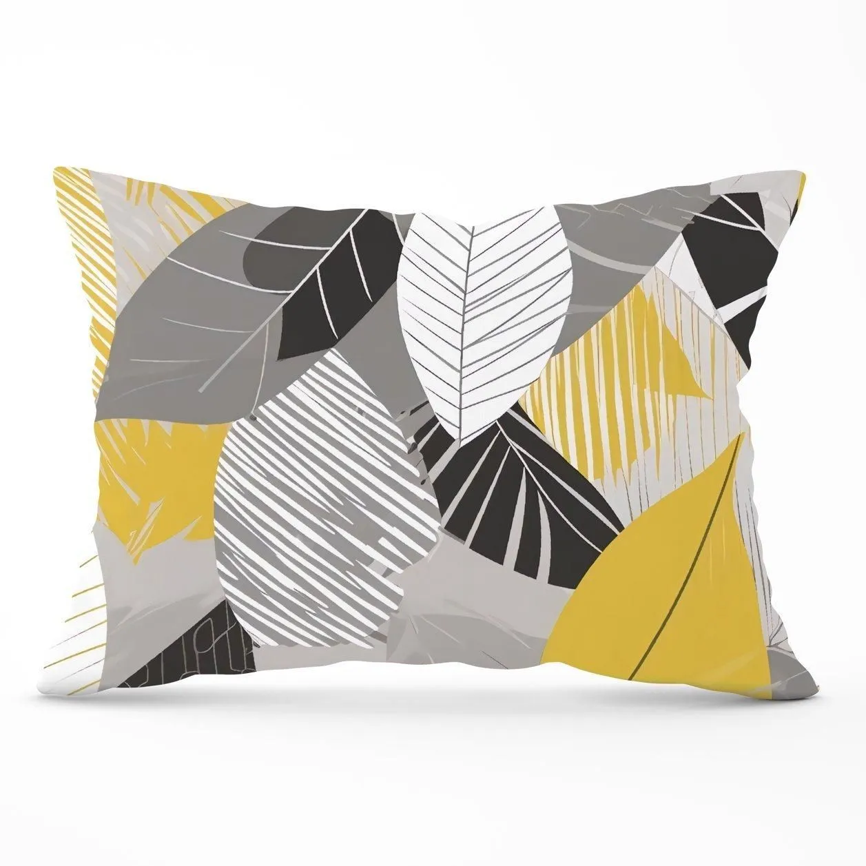Warren Reed - Designer Grey Yellow Autumn Leaves Cushions
