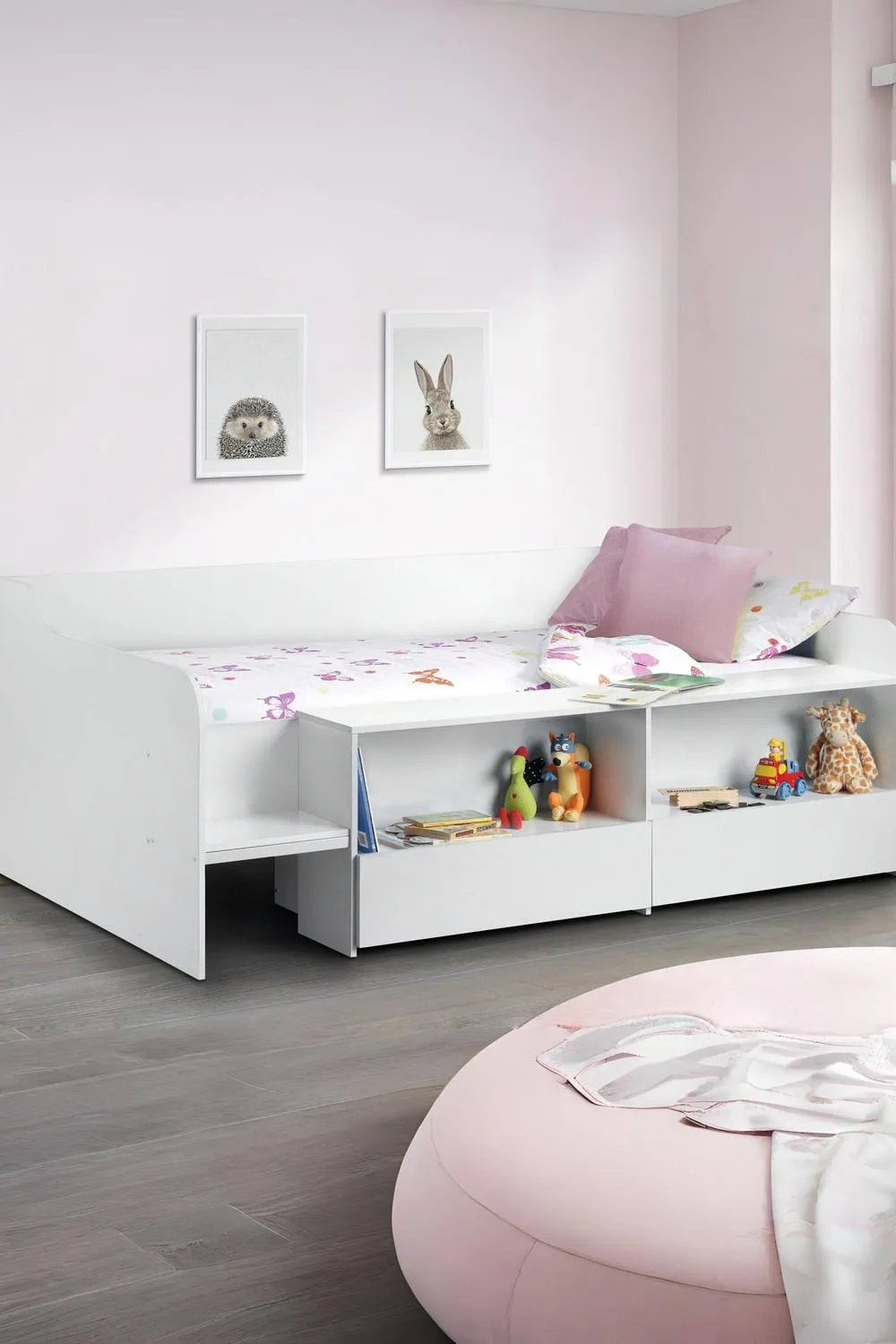 Julian Bowen Stella Single White Low Sleeper Bed with Storage