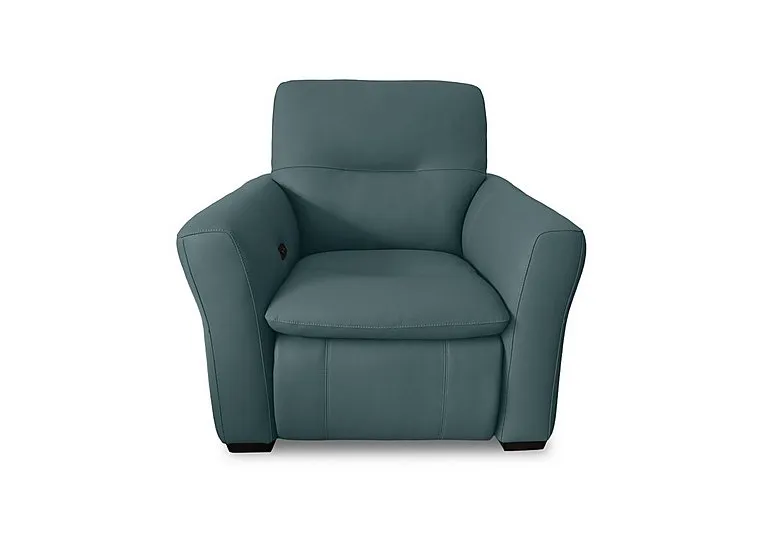 Restore Leather Power Recliner Armchair with Power Headrest - Lake Green