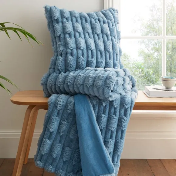 Bianca So Soft Carved Faux Fur Throw Blanket 150cm x 200cm 2