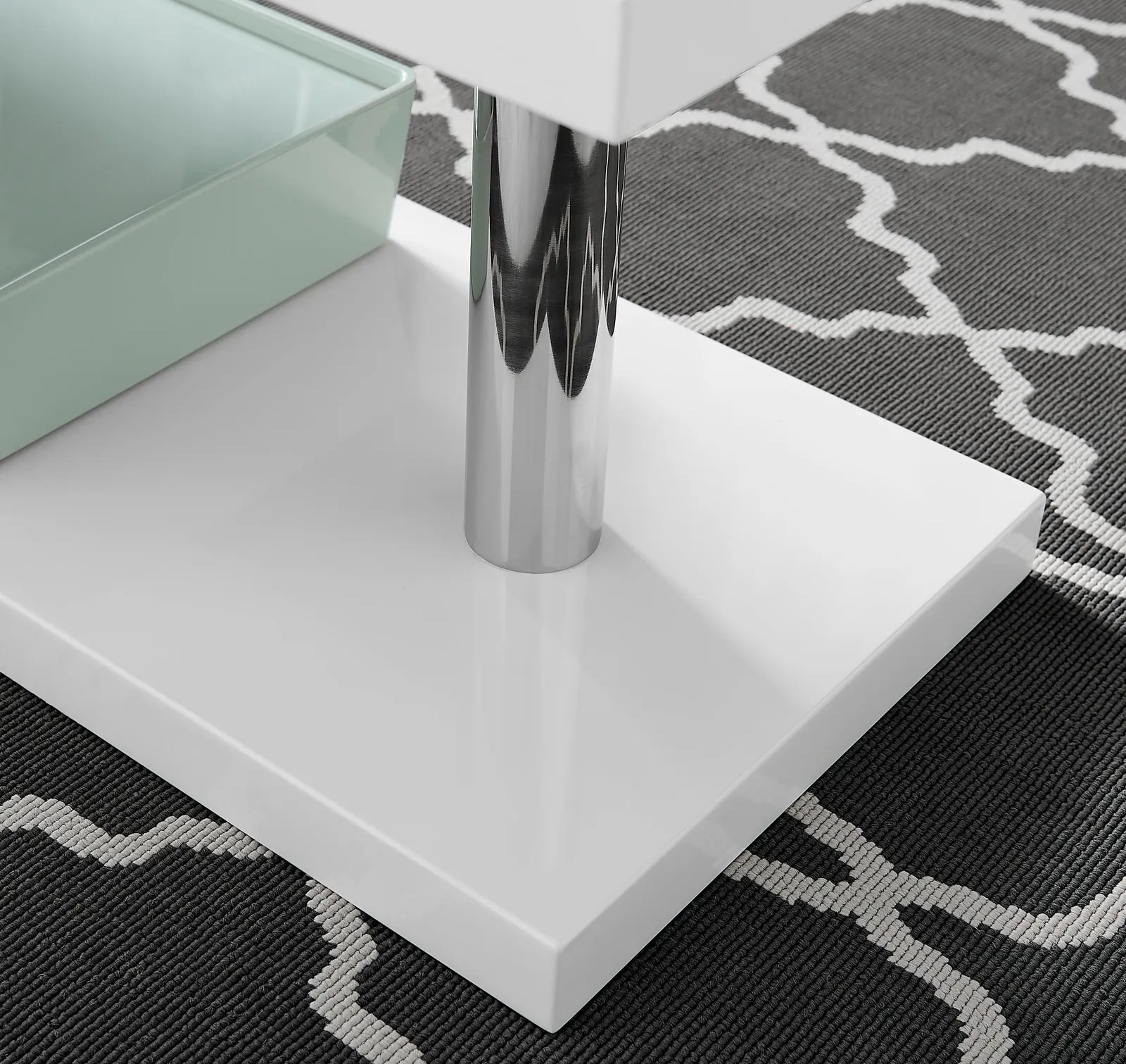 FurnitureboxUK Siena White High Gloss Modern Console Table With Rotating Storage Shelves 5