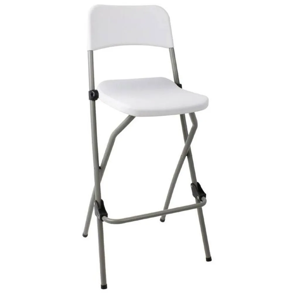 netfurniture Bazon Folding Breakfast Bar Stool Indoor Outdoor Garden Use in White