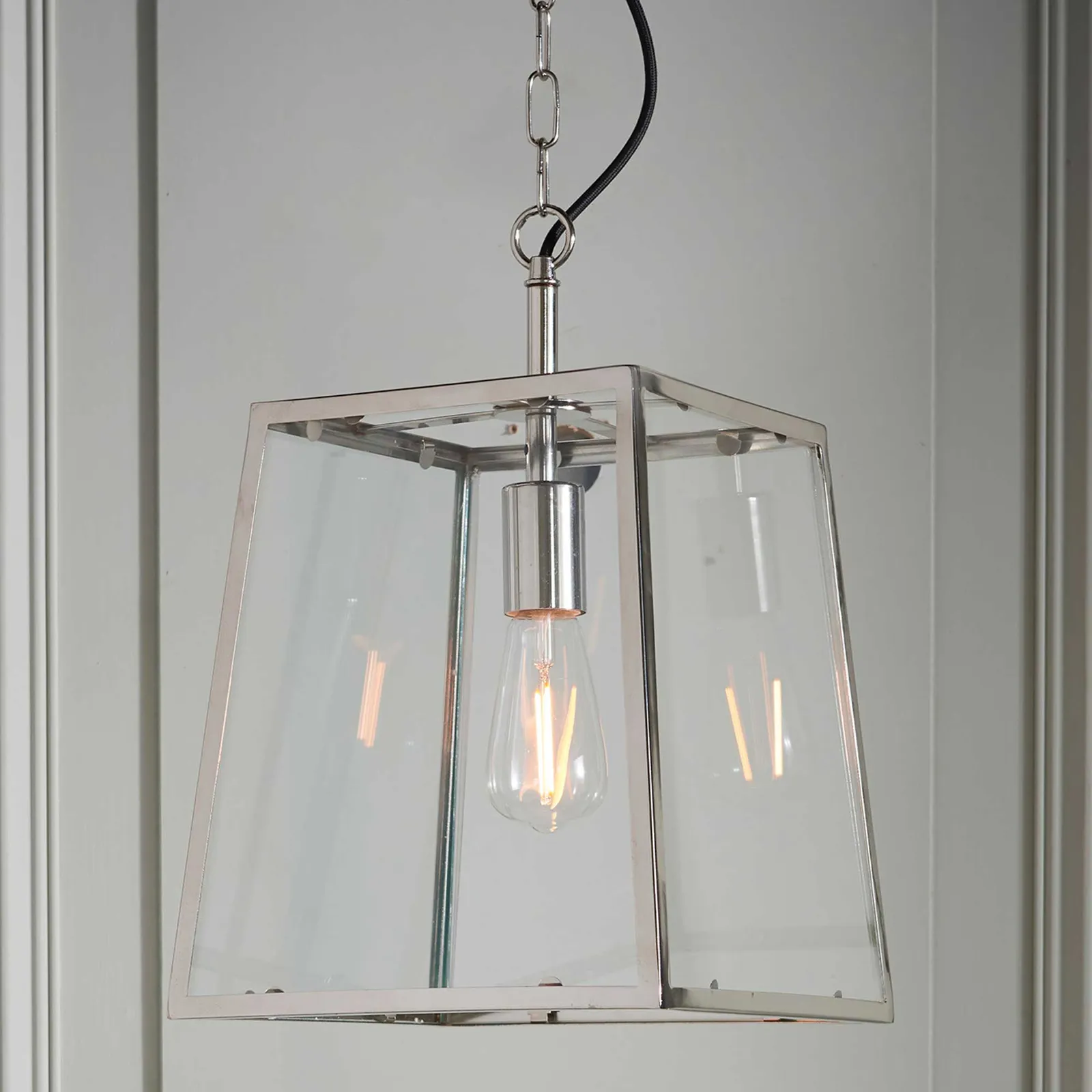 Nickel Lantern Pendant Light, Silver Glass | Barker & Stonehouse 3
