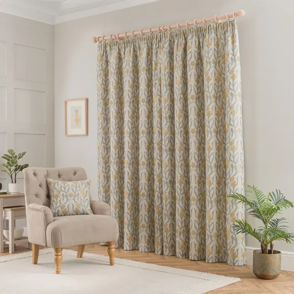 Tulip Jacquard Pencil Pleat Curtains 4