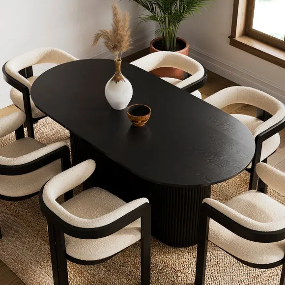 Amari 6 Seater Oval Dining Table, Oak 3