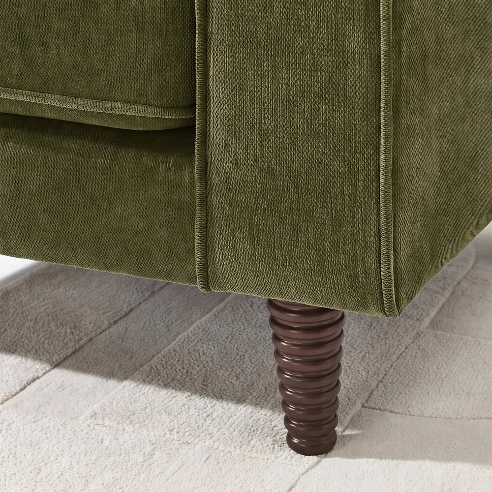 FurnitureboxUK Jasper Linen-Look Fabric 3 Seater Sofa in Green 6