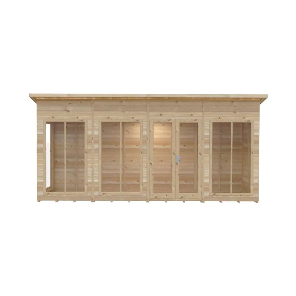 Shires Lela 16x4 Summerhouse - L125.8 x W476 x H229.9 cm in Light Brown