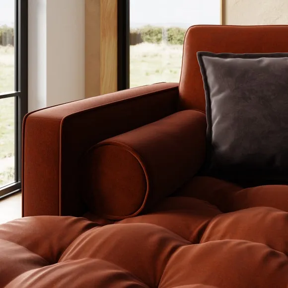 Zoe Casual Sit Velvet Corner Chaise Sofa 3