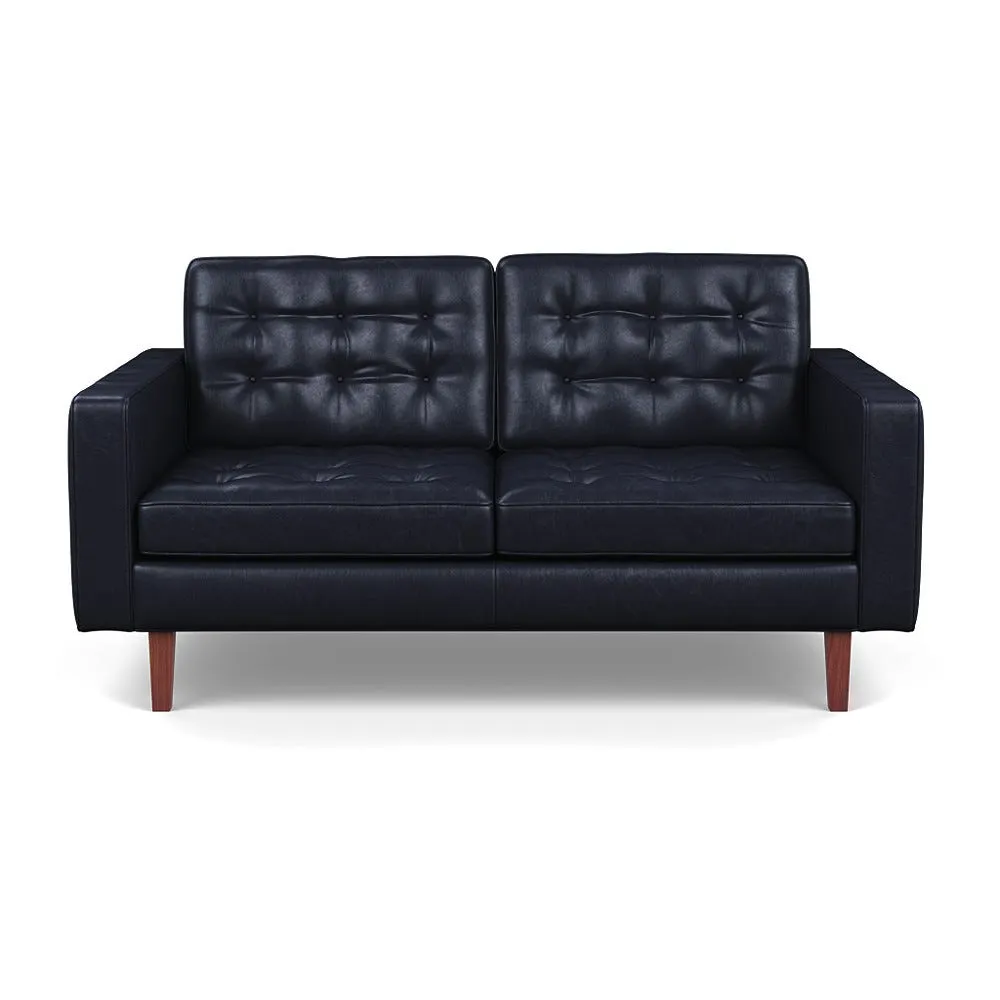Heal's Hepburn 2 Seater Sofa In Stonewash Leather Black 1