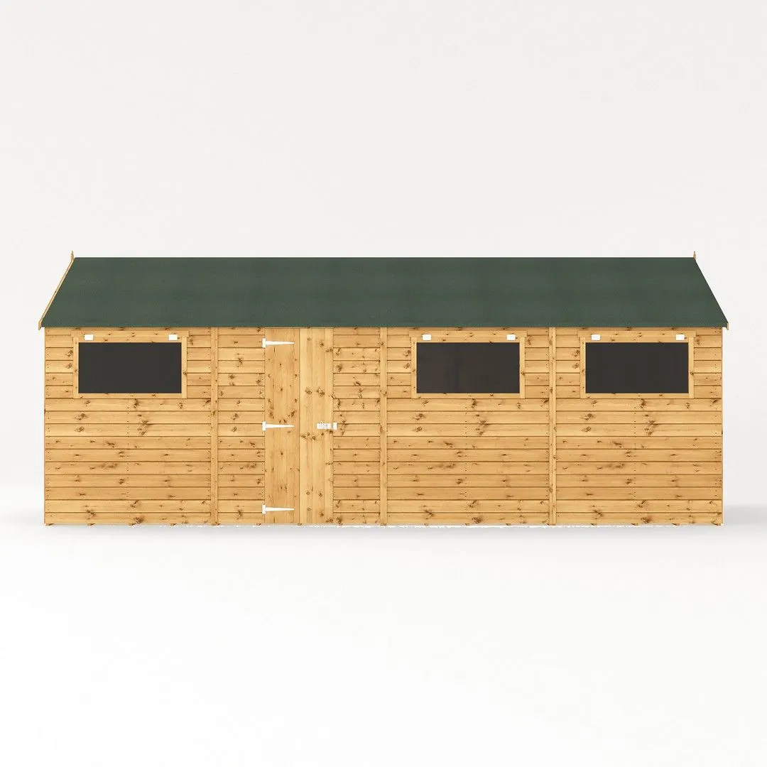 Mercia 20 x 10 Ft Premium Shiplap Apex Workshop - L606.2 x W322.7 x H252.4 cm in Brown 4