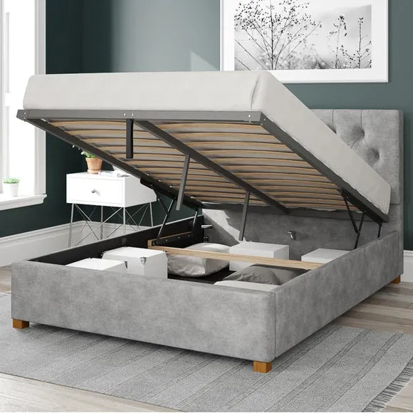 Olivier Kimiyo Linen Ottoman Bed Frame 2