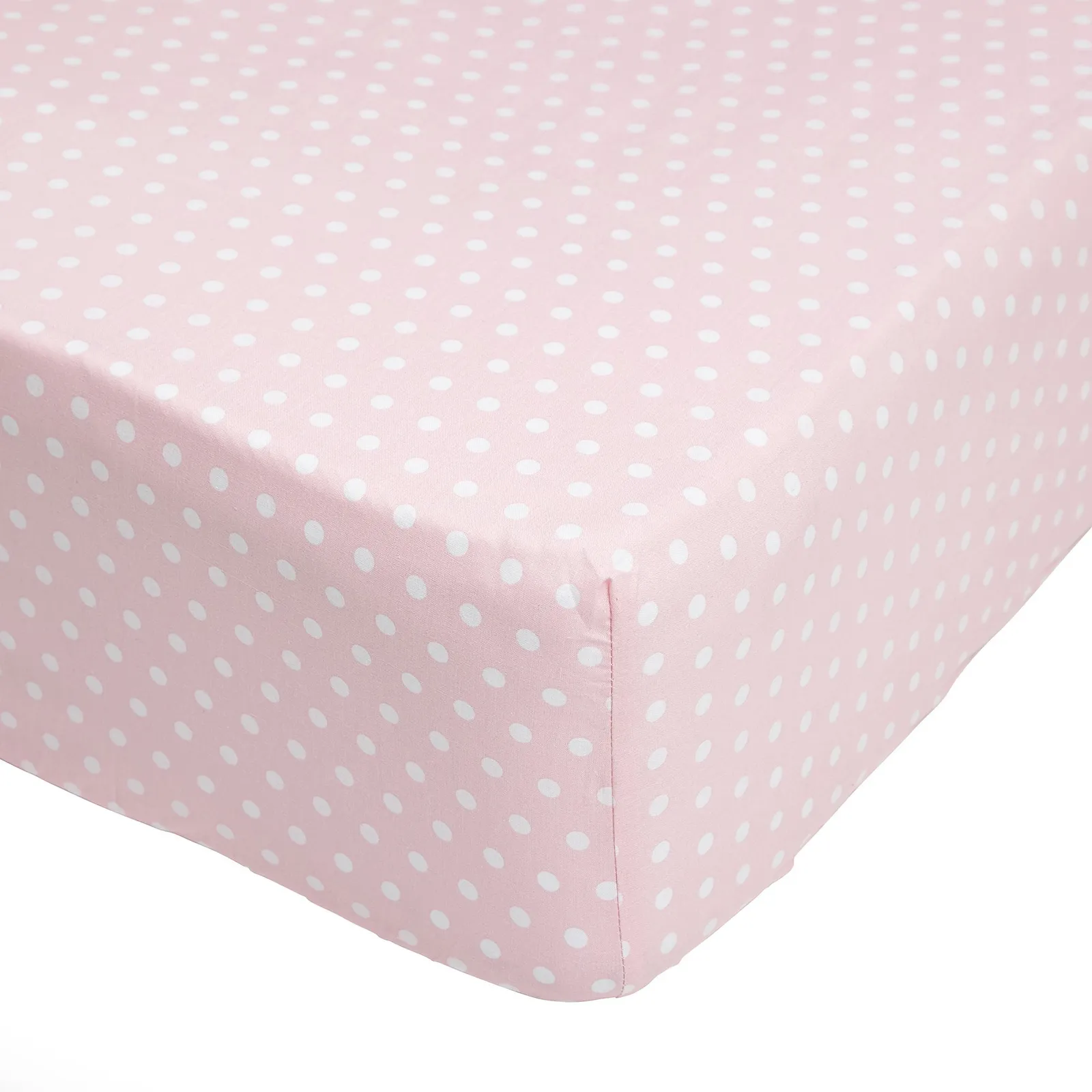 Pink Polka Dot 25cm Fitted Sheet Pink