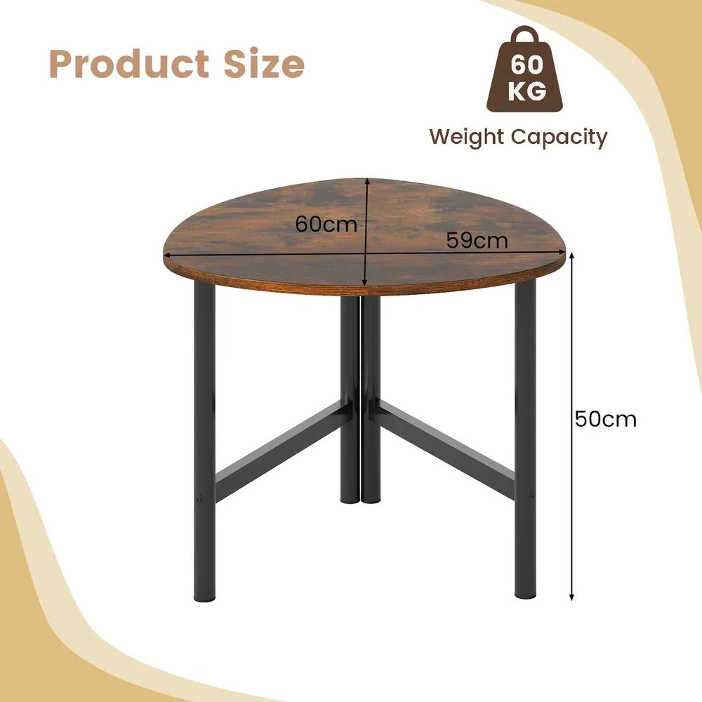 Costway Industrial Coffee Table Sofa Side Table Wooden Cocktail Center Table in Brown 2
