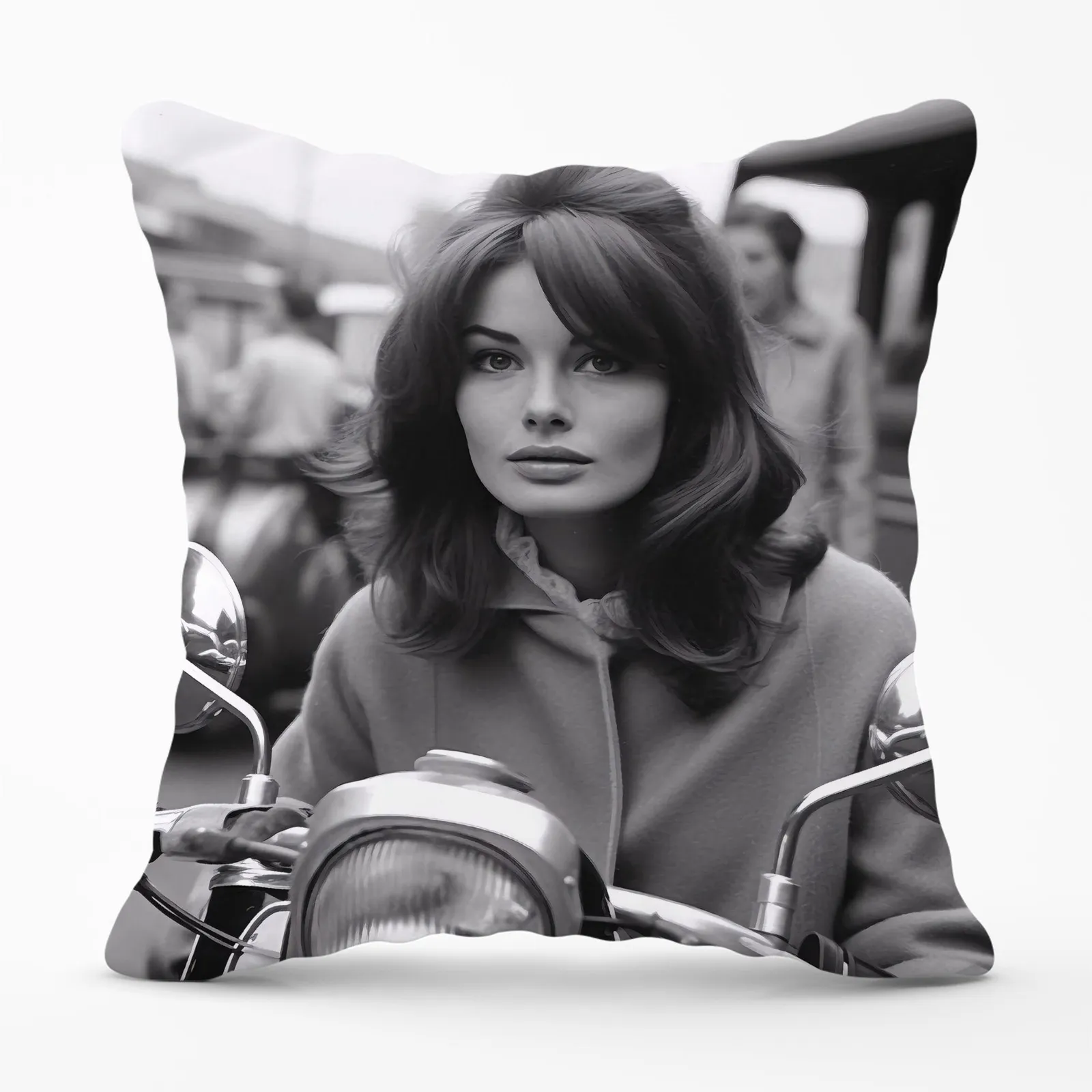 Warren Reed - Designer 1960 Out On The Bike Cushions in Black