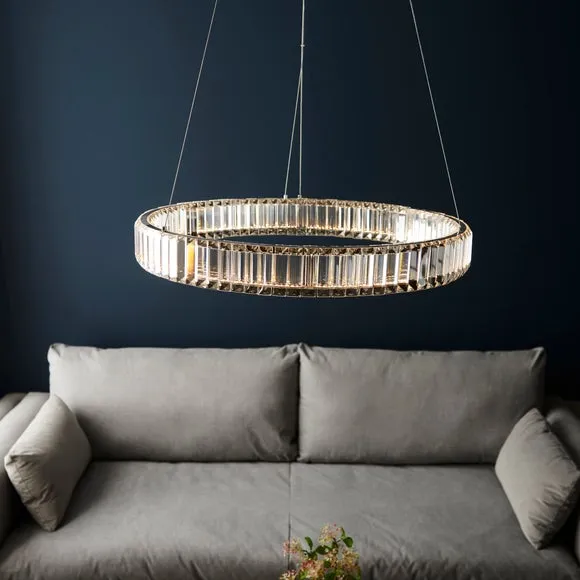 Vogue Katana Crystal Hoop LED Ceiling Light 4