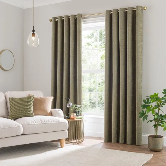 Genoa Chenille Blackout Eyelet Curtains 2
