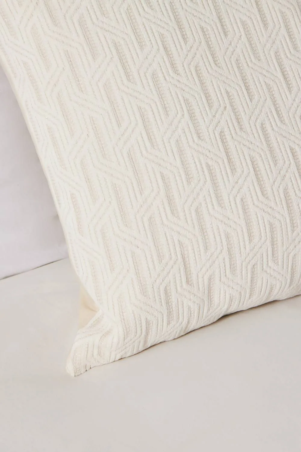 BHS Geo Cushion with Lurex Yarn in Off-White 2