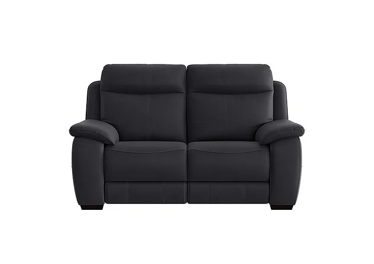 Starlight Express 2 Seater Leather Sofa - Classic Black