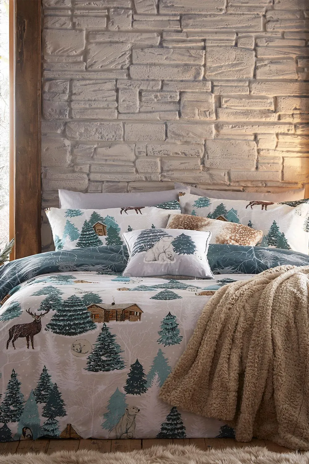 Furn Arcticus Christmas Reversible Duvet Cover Set in Blue