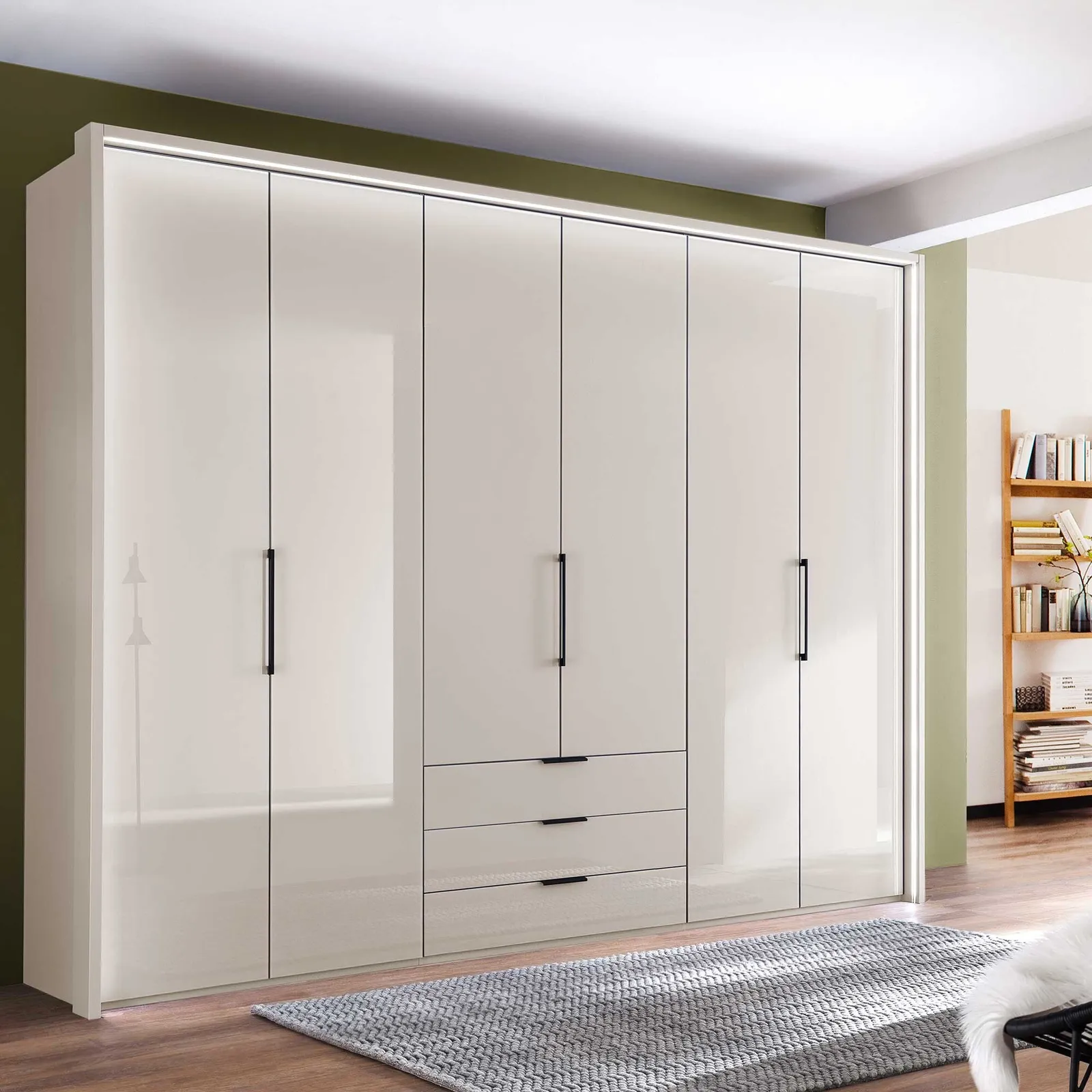 Templin 2000 6 Glss Door Combi Wardrobe, Neutral | Barker & Stonehouse 2