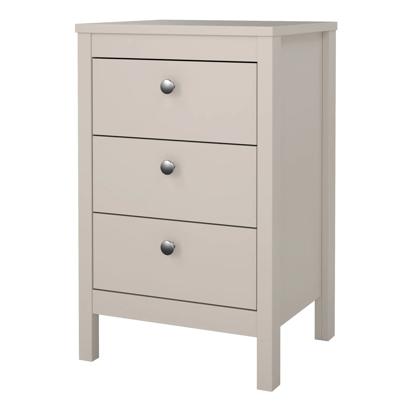 Furniture To Go Madrid Bedside Table 3 Drawers in Cashmere in Beige 3