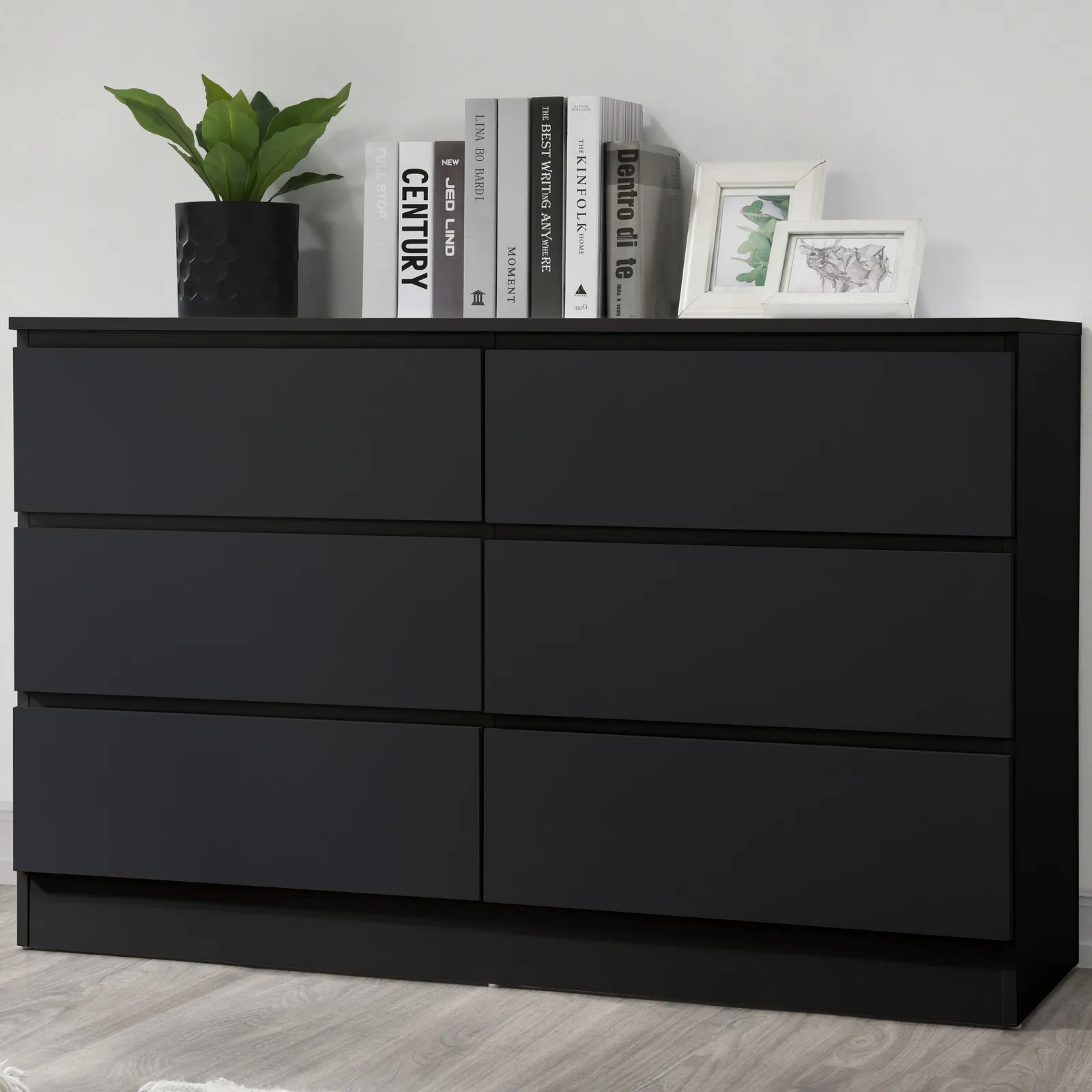 Birlea Oslo 6 Drawer Chest Grey in Black