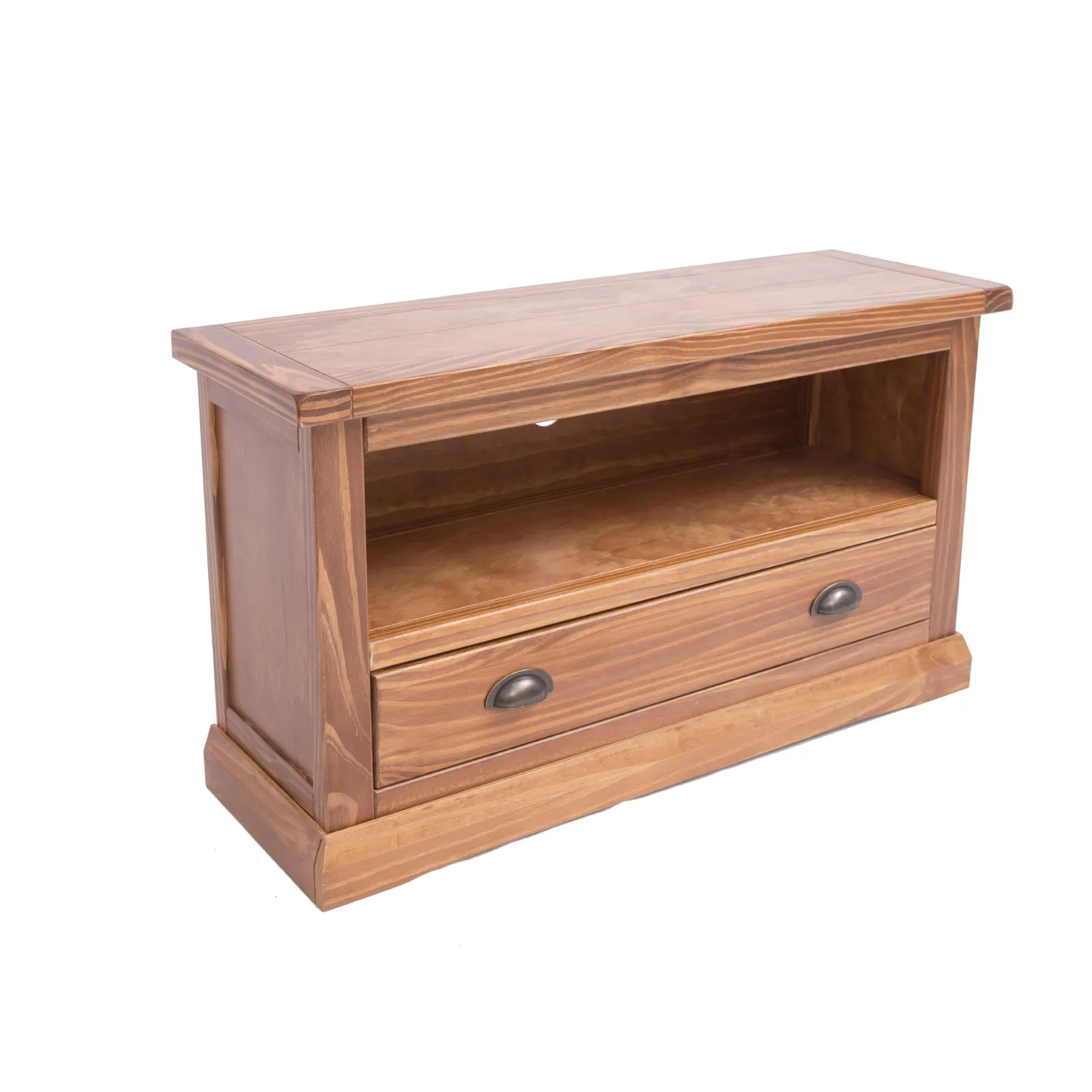 Cabinet Bits Tirolo Lacquered 1 Drawer TV Cabinet Brass Cup Handle in Brown 3