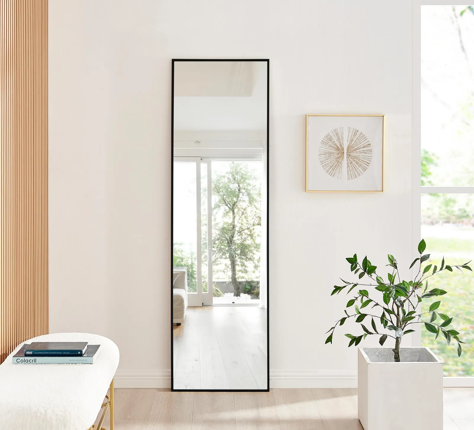 FurnitureboxUK Emma Full Length Extra Large 170x50cm Framed Rectangular Vertical Living Room Hallway Wall Mirror in Black 4