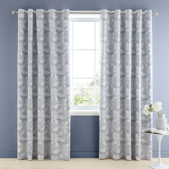 Ripley Hydrangea Jacquard Blackout Eyelet Curtains 2