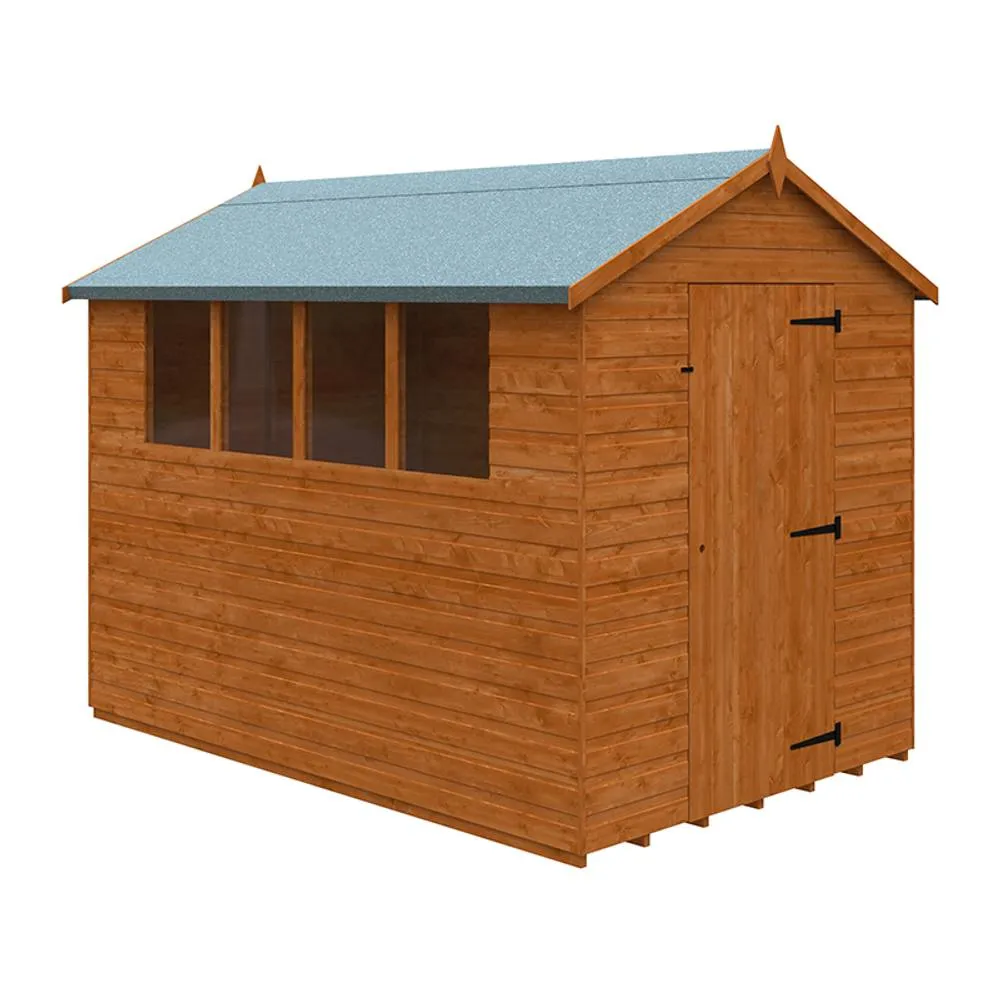 Buttercup Farm 9 x 6 Feet Super Apex 12mm Shed - Solid Wood/Softwood/Pine in Burnt Orange
