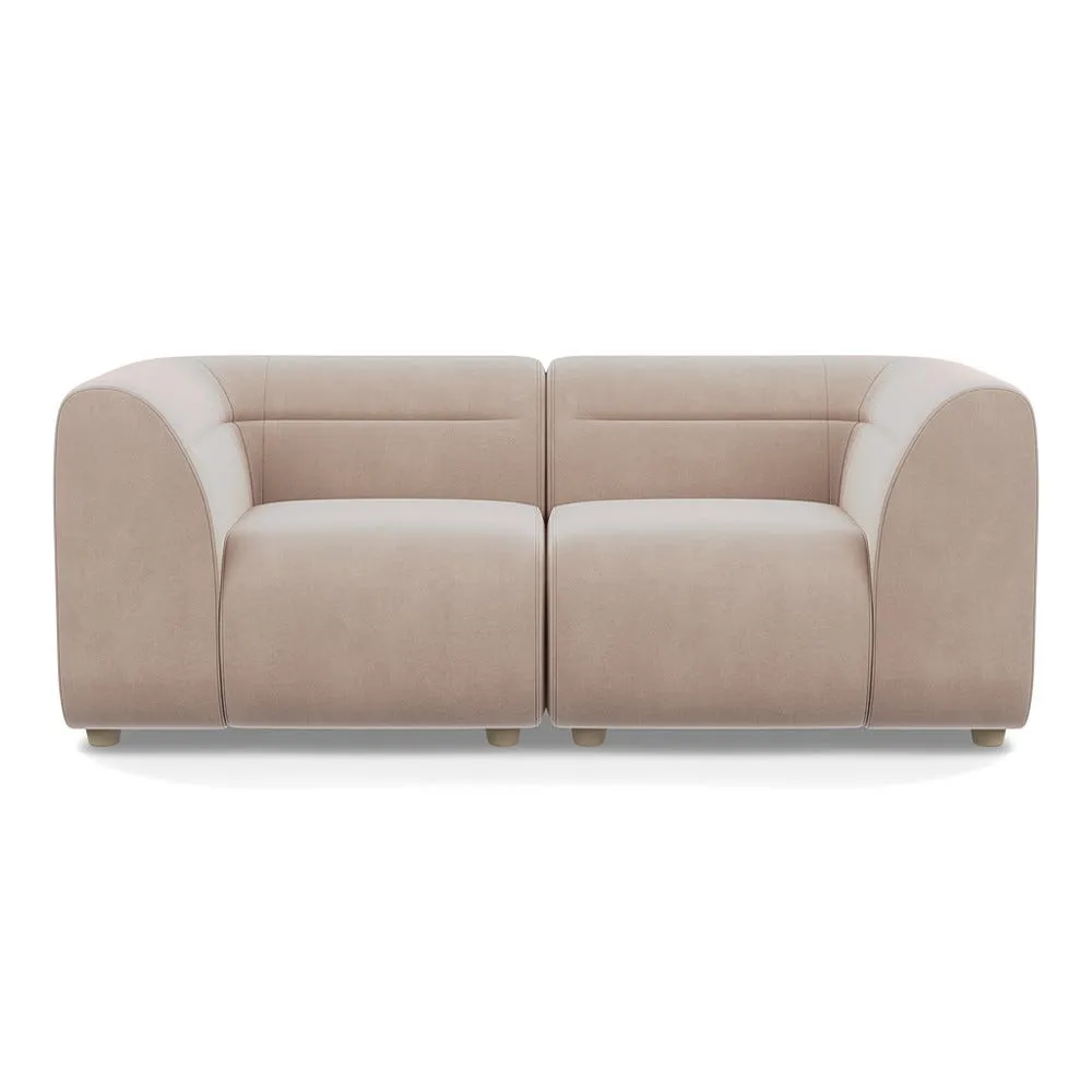 Heal's Lilli 2 Seater Sofa Smart Velvet Pebble Natural Beech Feet 1