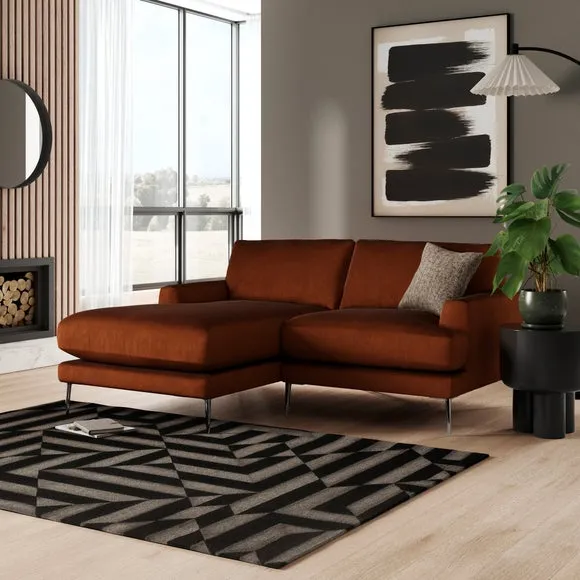 Lawson Matte Plush Velvet Corner Chaise Sofa 1