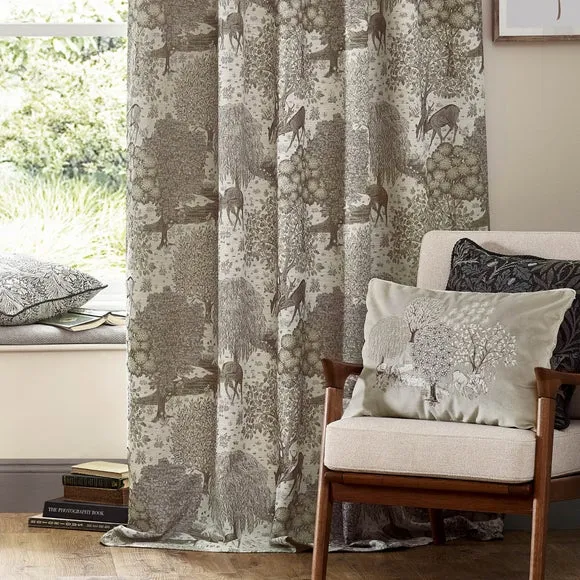 Morris & Co. The Brook Jacquard Pencil Pleat Curtains 4