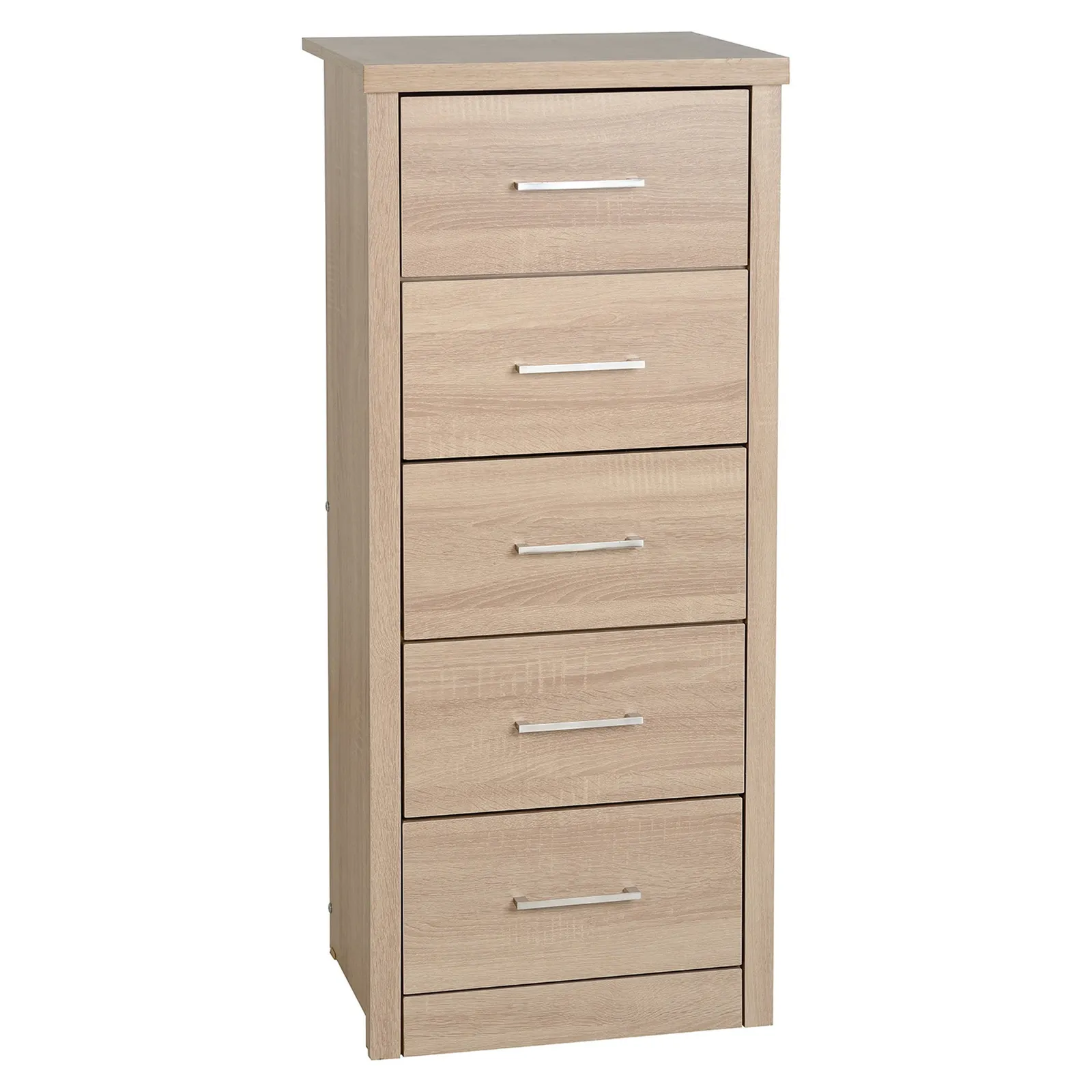 Lennon Narrow Oak 5 Chest of Drawer Oak