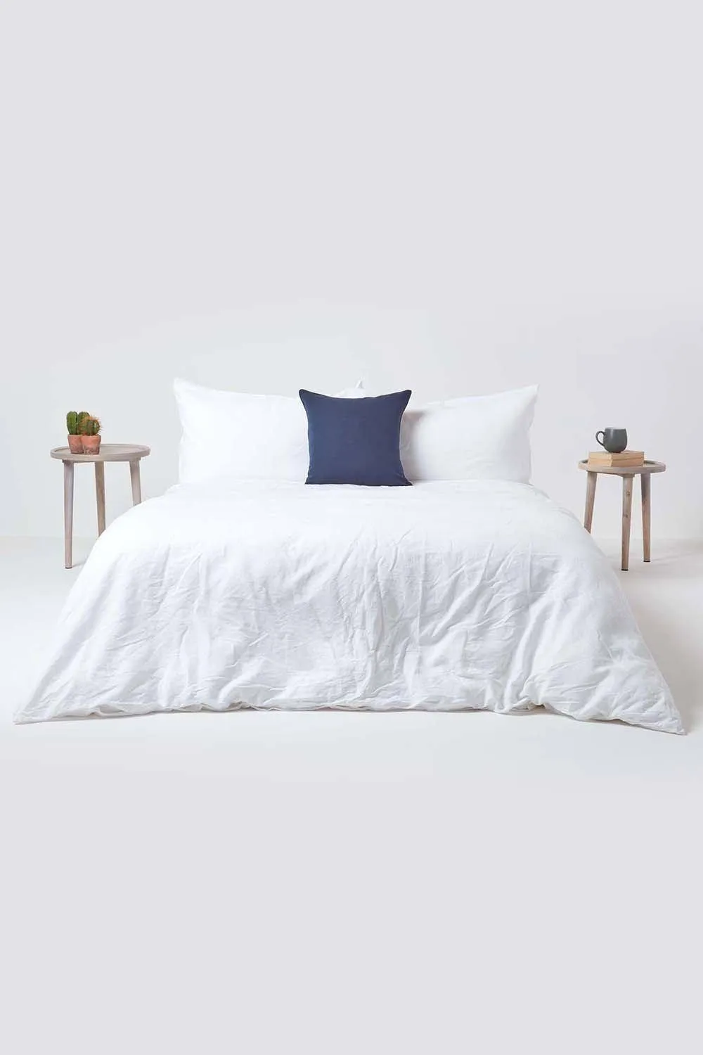 Homescapes European Linen Pillowcase, 40 x 80 cm in Navy 5