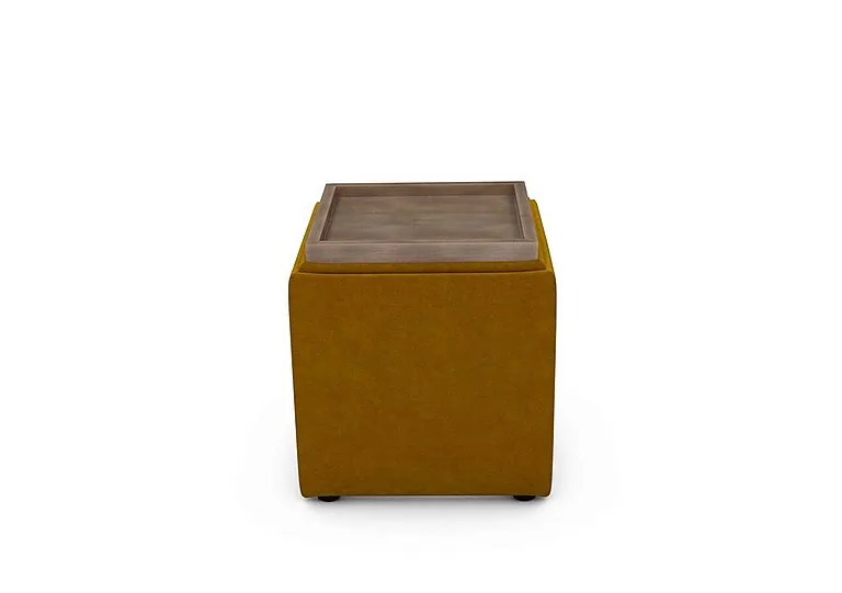 Bronwyn Storage Cube Tray Stool - Honey Mustard Wot