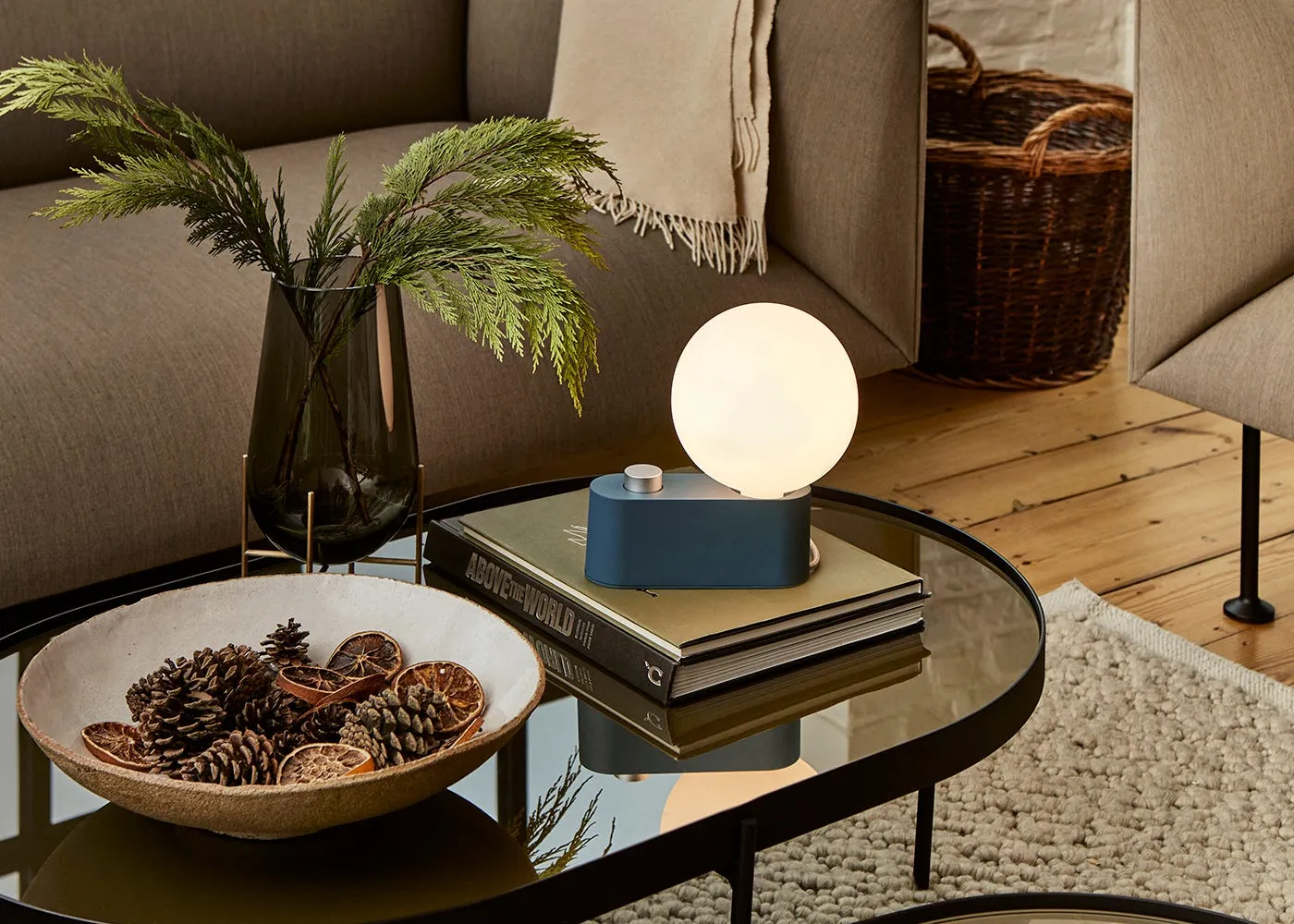 Tala Alumina Table and Wall Lamp Charcoal with Sphere IV Bulb 3