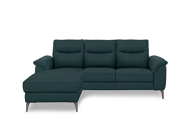 Morgan Leather 3 Seater Sofa with Left Hand Facing Chaise End